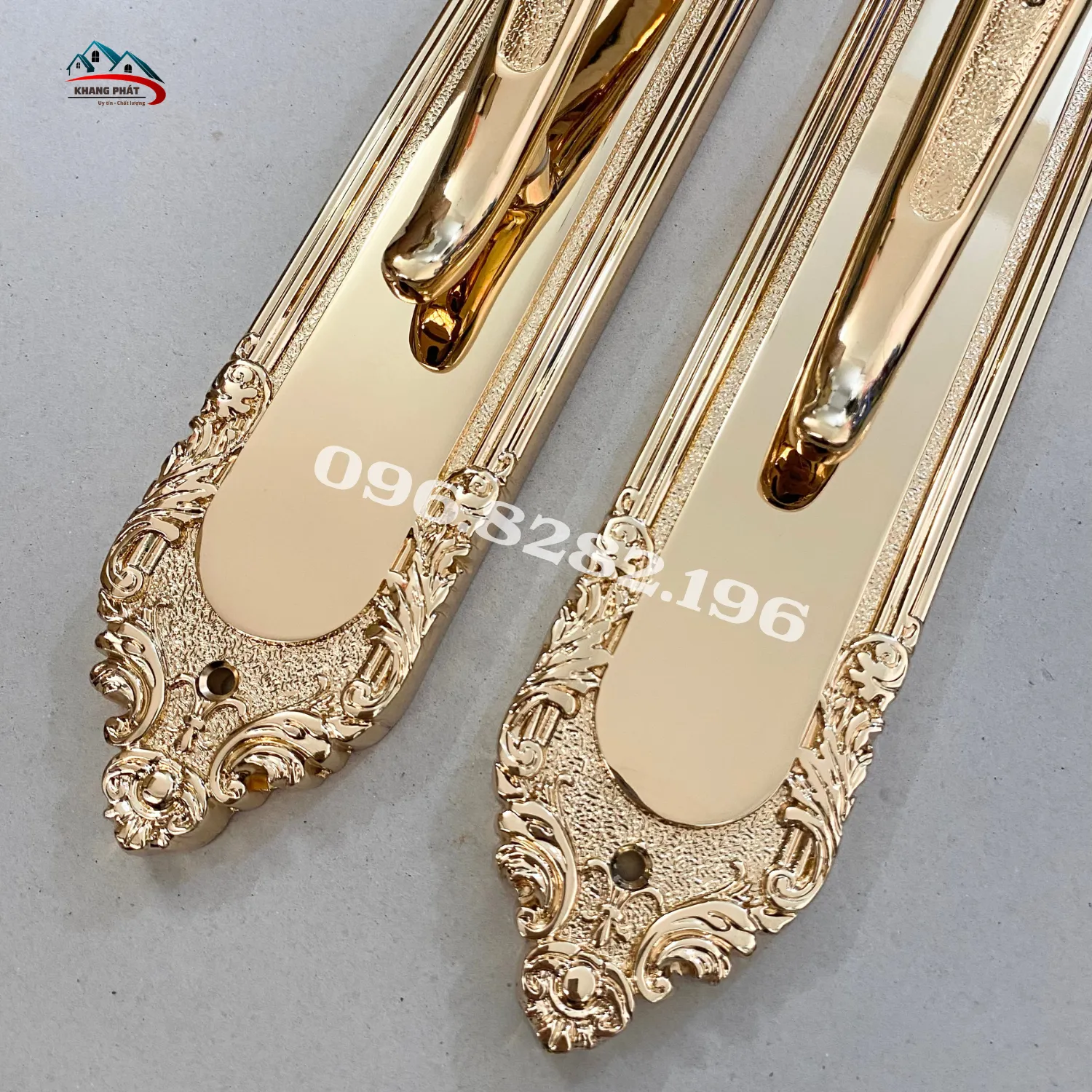 mặt ốp khóa đồng thau vàng bóng