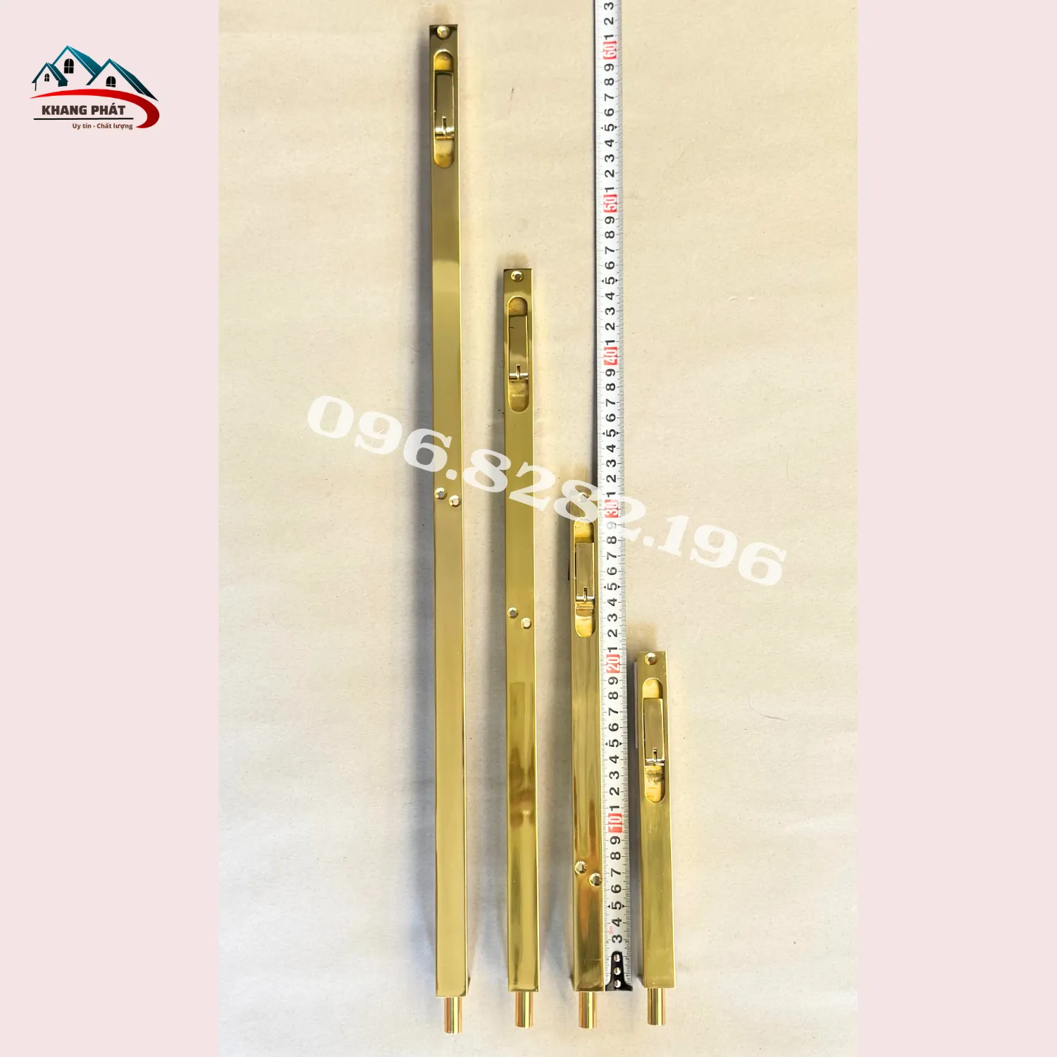 Chốt âm cửa gỗ kích thước 20cm và 30cm bằng đồng