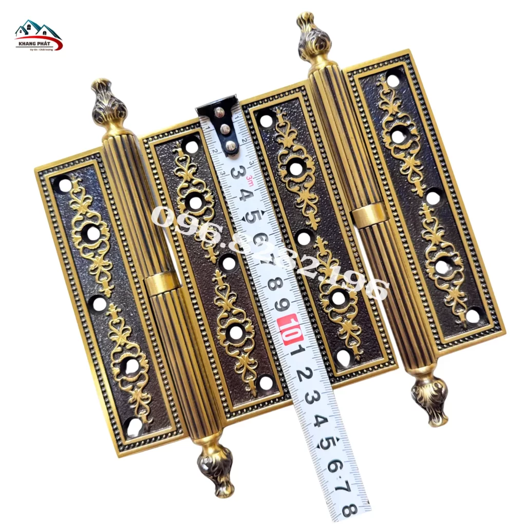Bản lề cối đồng hoa văn chóp búp sen màu đen cổ điển