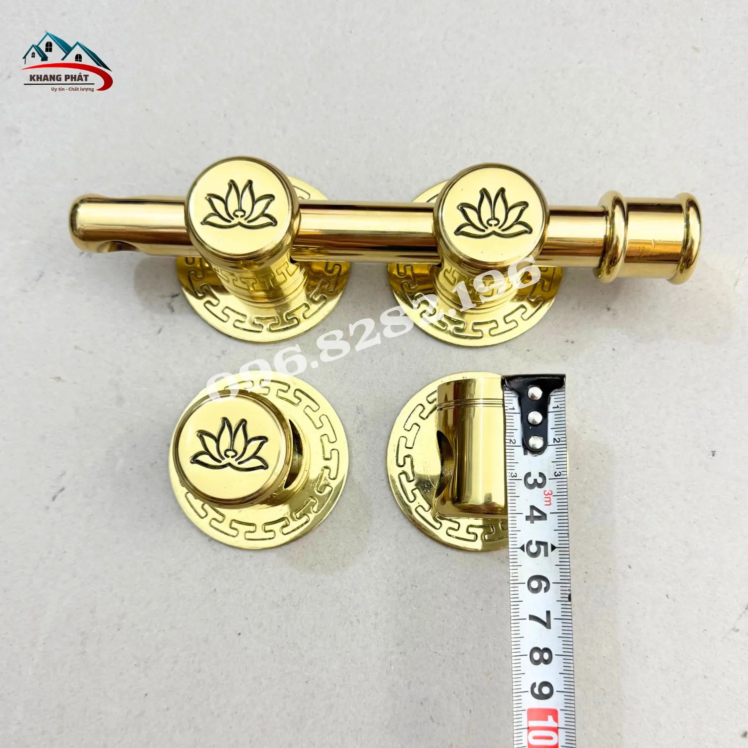 đo chiều cao đầu chuỳ đồng hoa sen 40mm