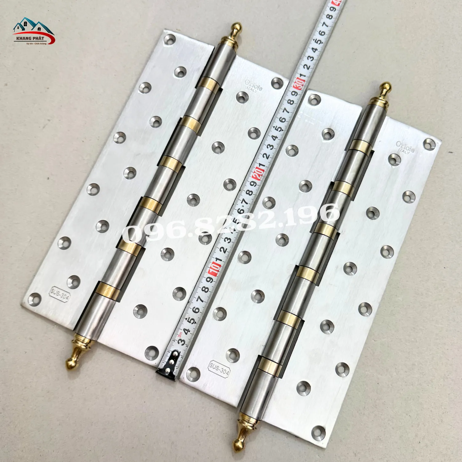 đo chiều dài bản lề inox 304 30cm