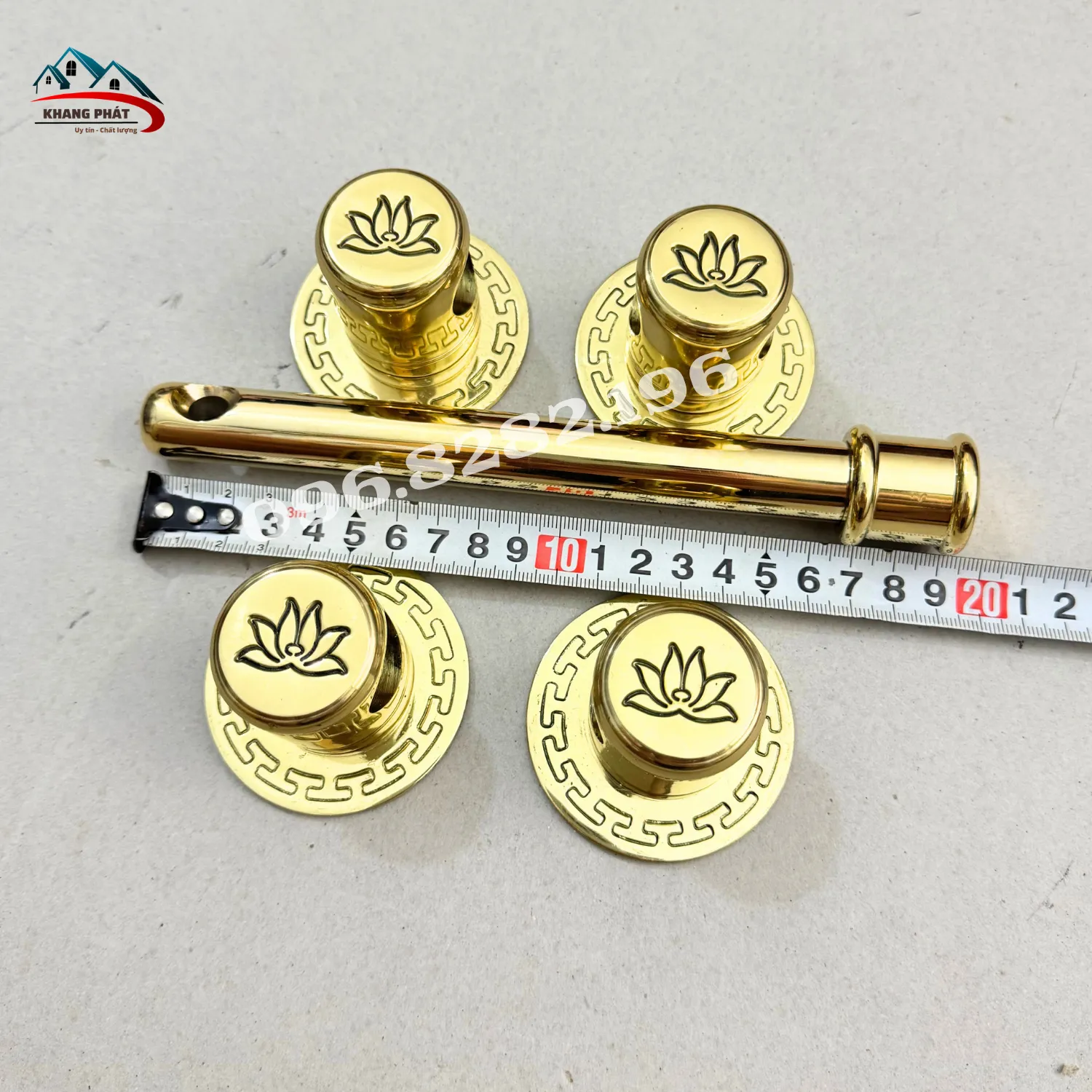 then cài cửa đồng dài 195mm