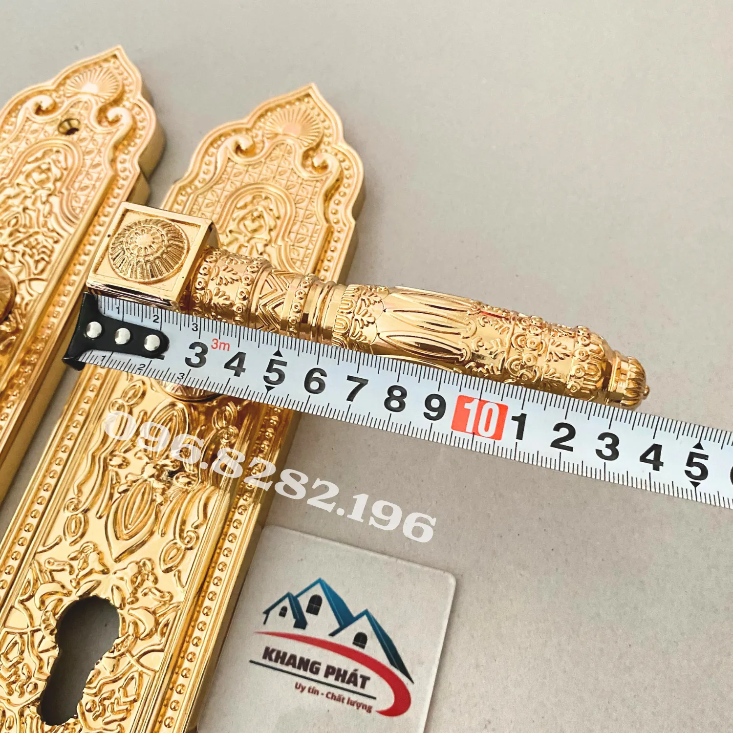 Đo chiều dài tay gạt đồng 14cm cho cửa chính