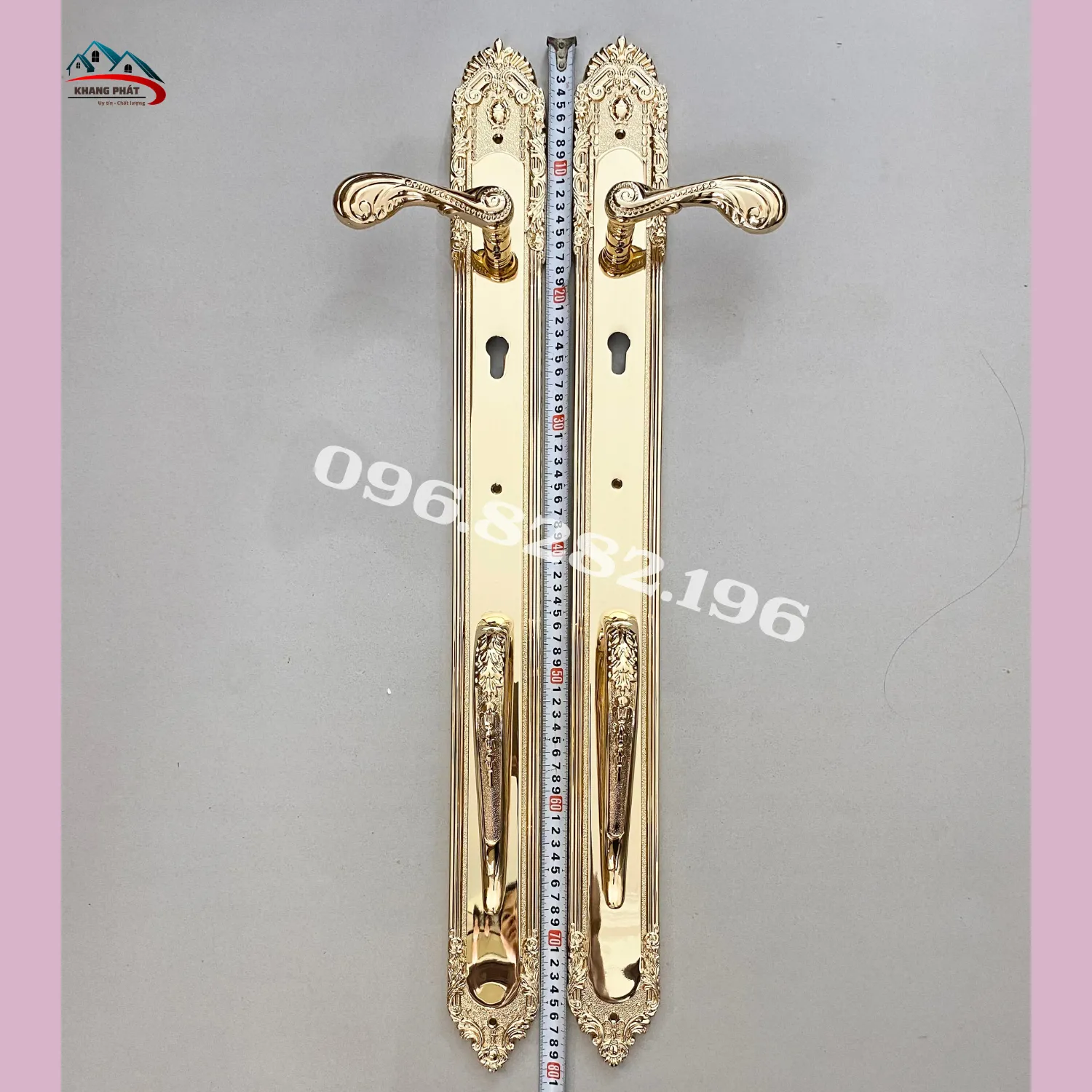khóa đại sảnh bằng đồng KP1818 vàng bóng dài 80cm