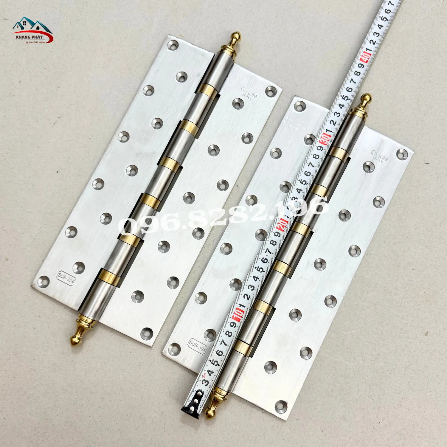 chiều dài tổng bản lề inox 304 có chóp