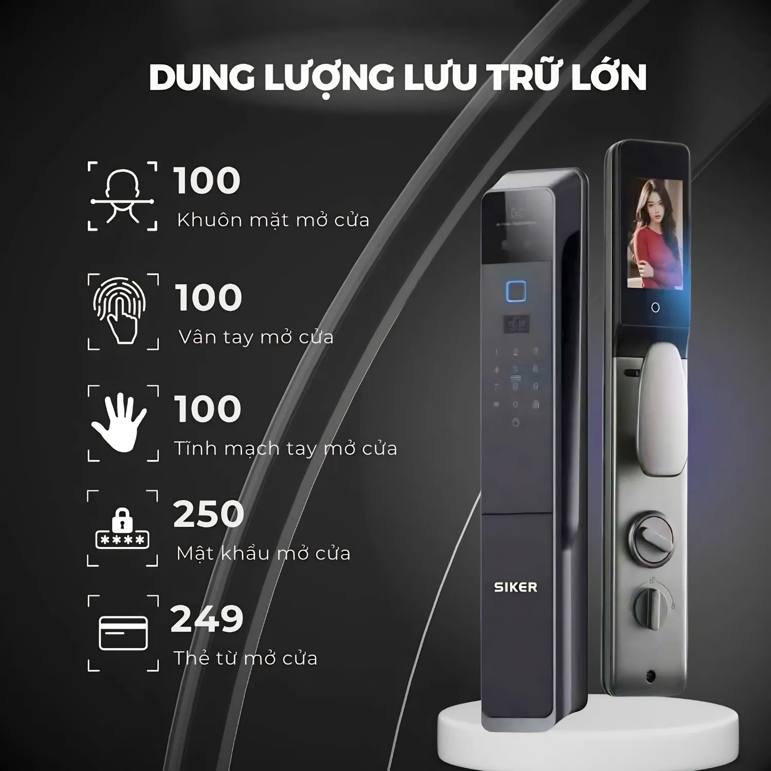 khóa thông minh dung lượng lưu trữ lớn