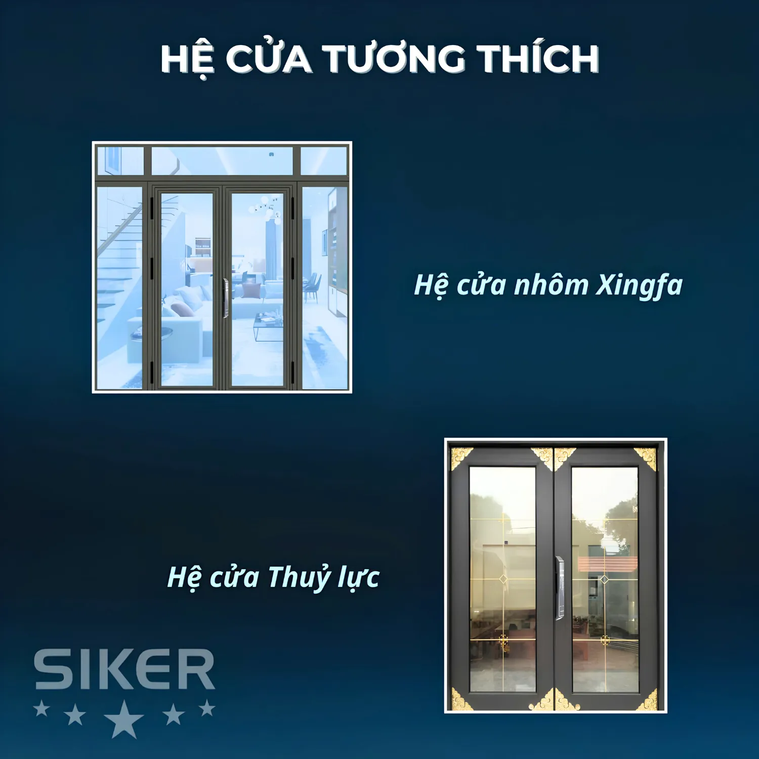 Các loại cửa phù hợp lắp khoá cửa thông minh Siker KTS141.3D