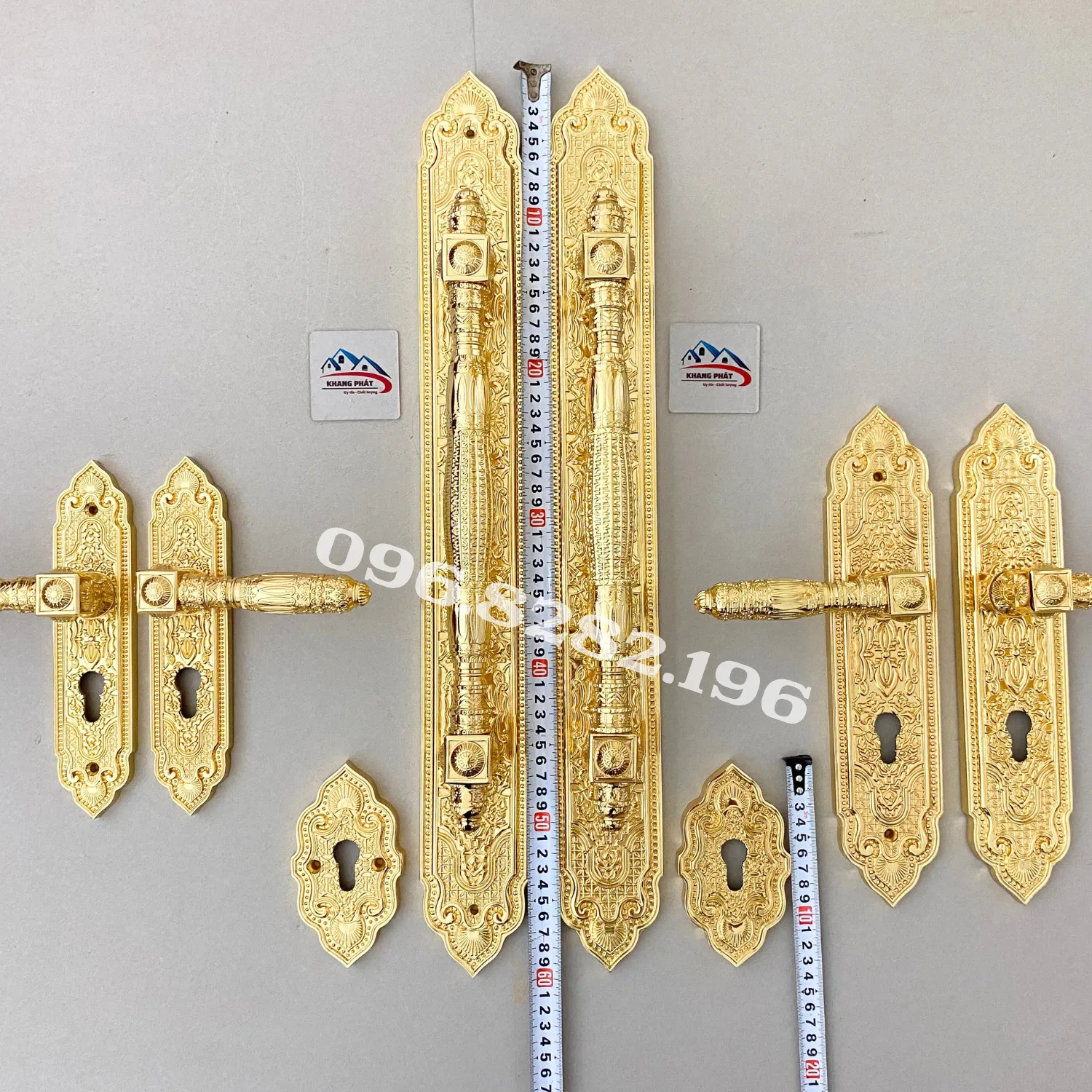 Khoá cửa KP999F chụp cùng ốp khóa âm bằng đồng