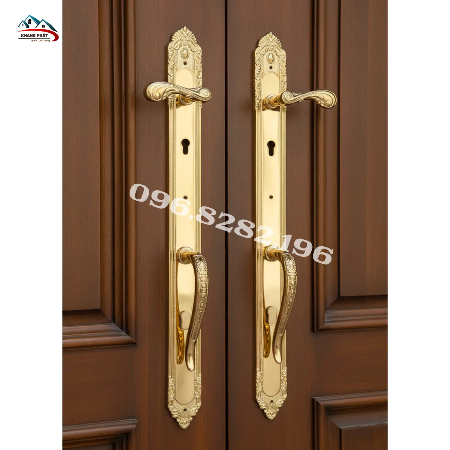 khóa đại sảnh bằng đồng Kp1818 dài 80cm lắp trên cửa gỗ