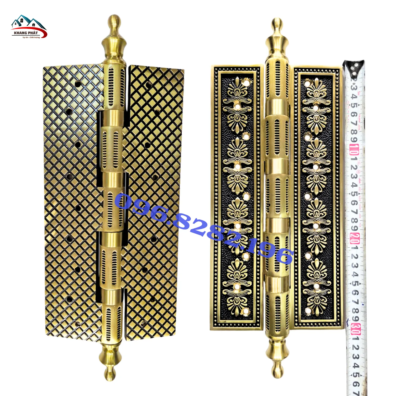 Mặt sau bản lề cửa gỗ dài 30cm màu đen cổ điển