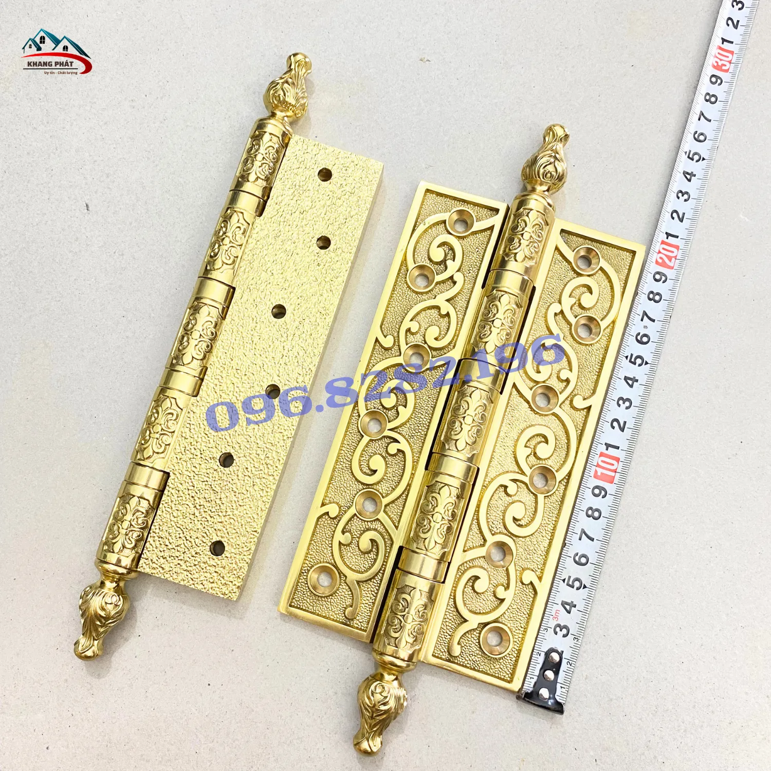 Mặt sau bản lề đồng thau CNC hoa dây leo