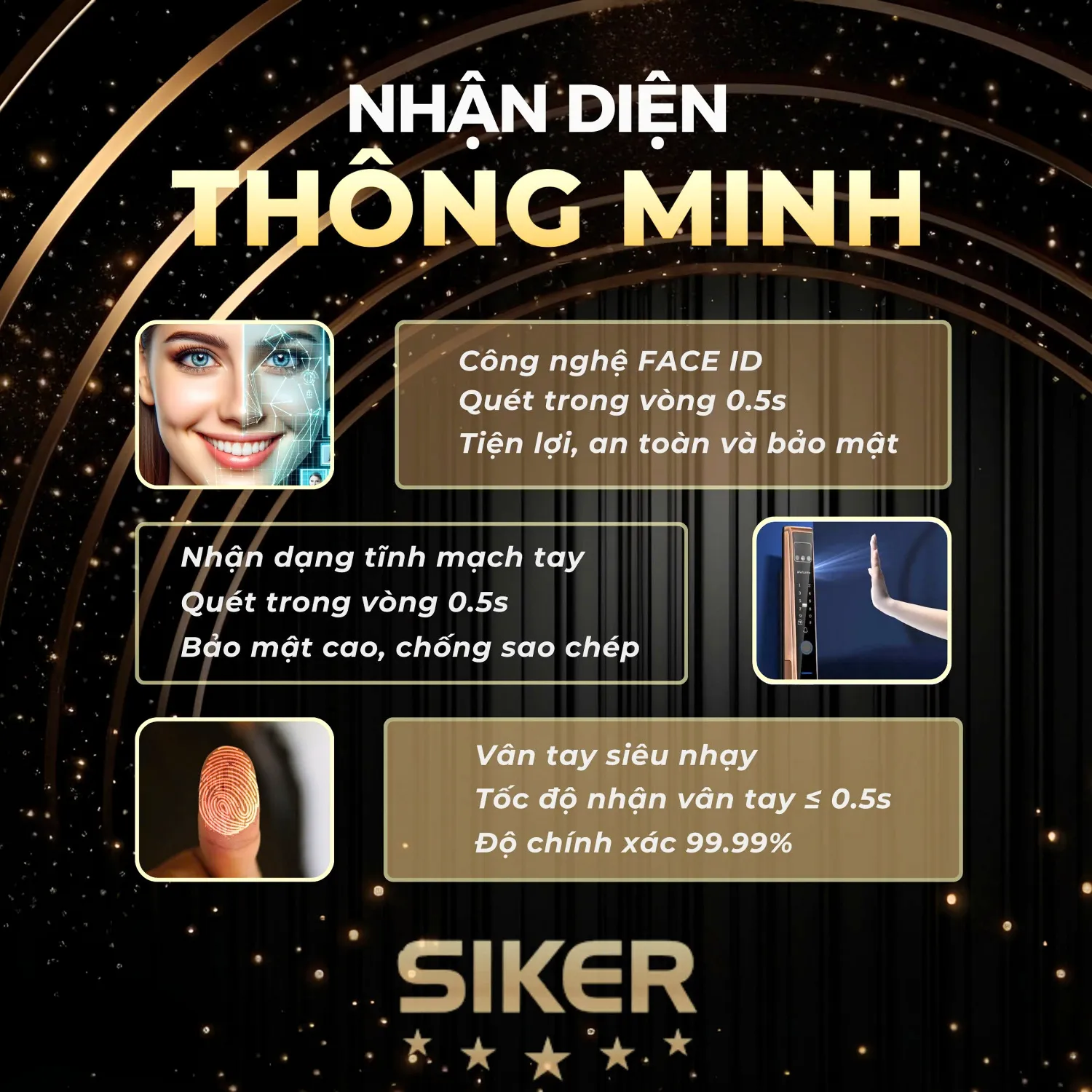 Công nghệ nhận diện khuôn mặt AI trên khóa cửa nhôm
