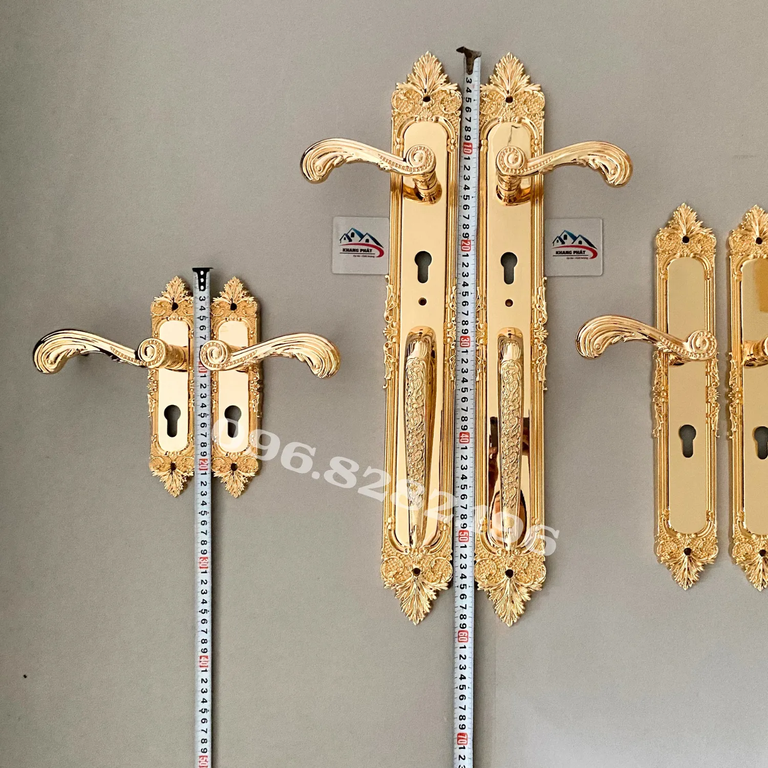 So sánh 3 kích thước khóa KP1919: đại sảnh 60cm, đại 40cm, phòng 23cm