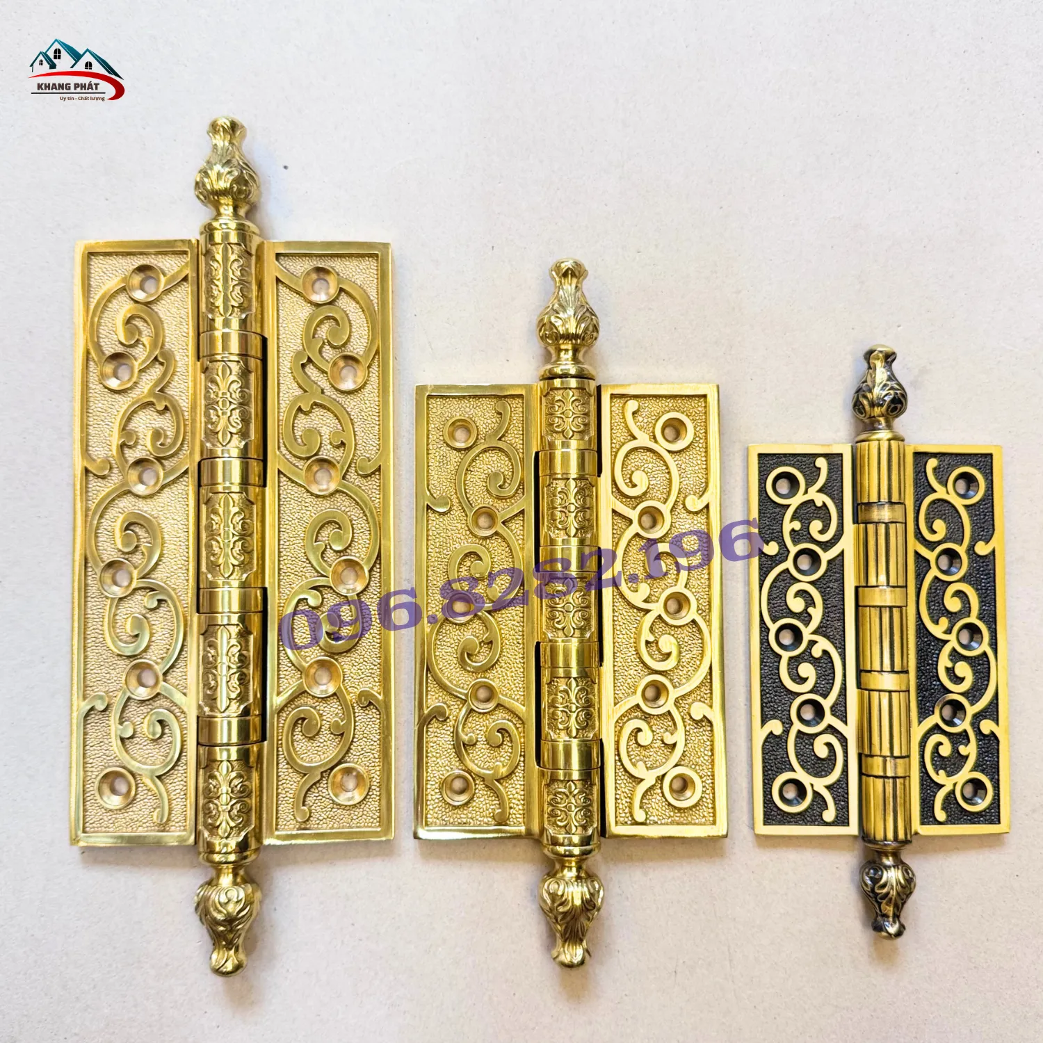 So sánh bản lề đồng thau 13cm 15cm và 28cm
