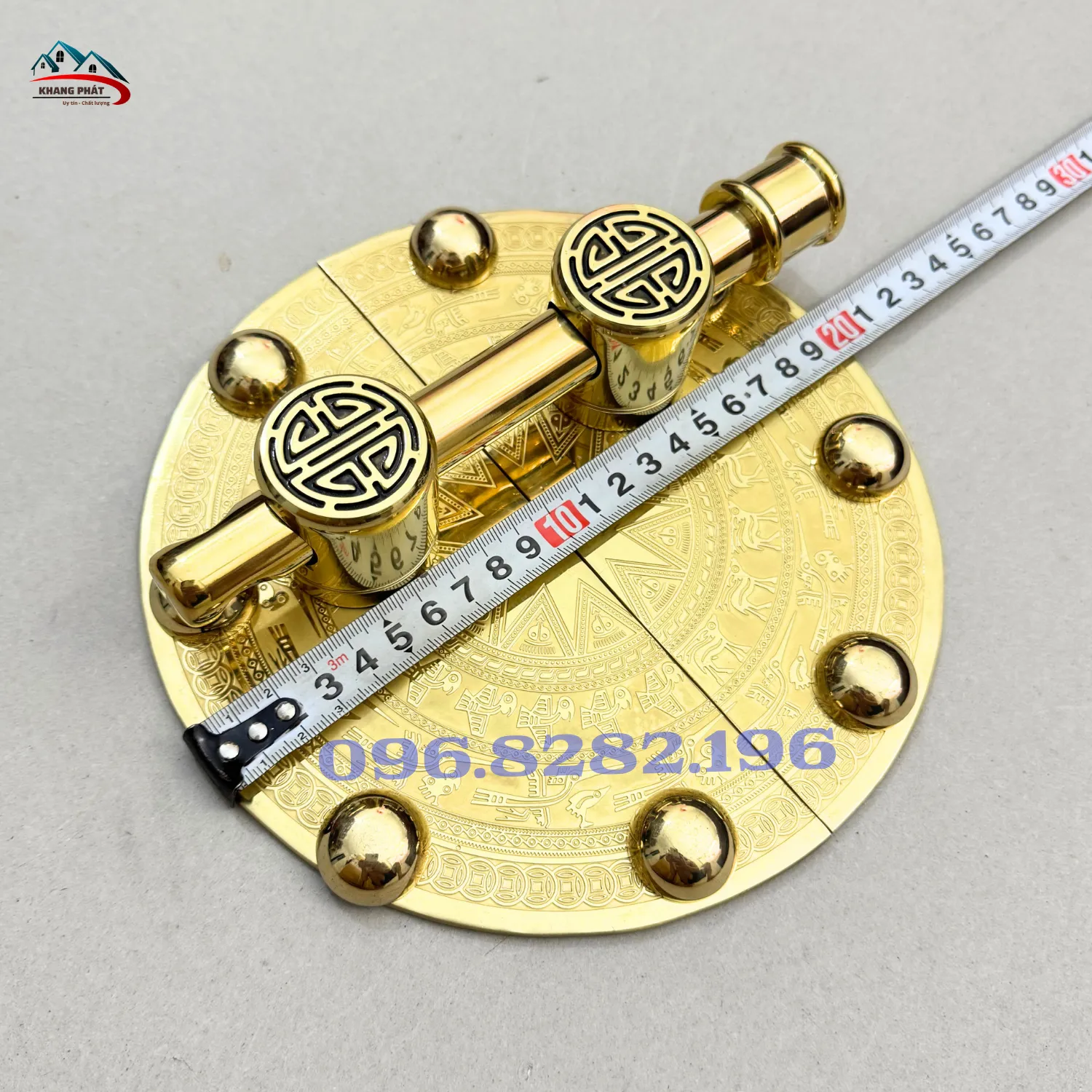 Chùy mâm trống đồng 20cm đo kích thước thực tế tại xưởng