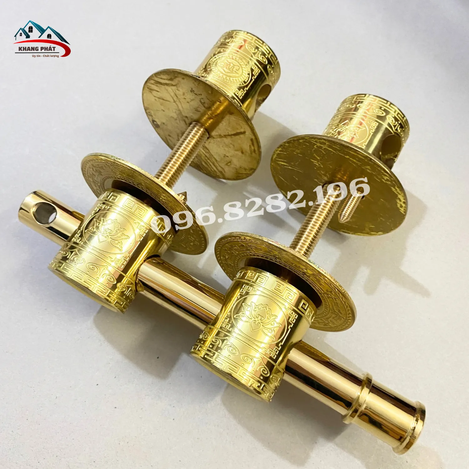 Bộ then cài chùy đồng KP-CĐHV50B đầy đủ chùy, mặt đĩa, then và ti ren