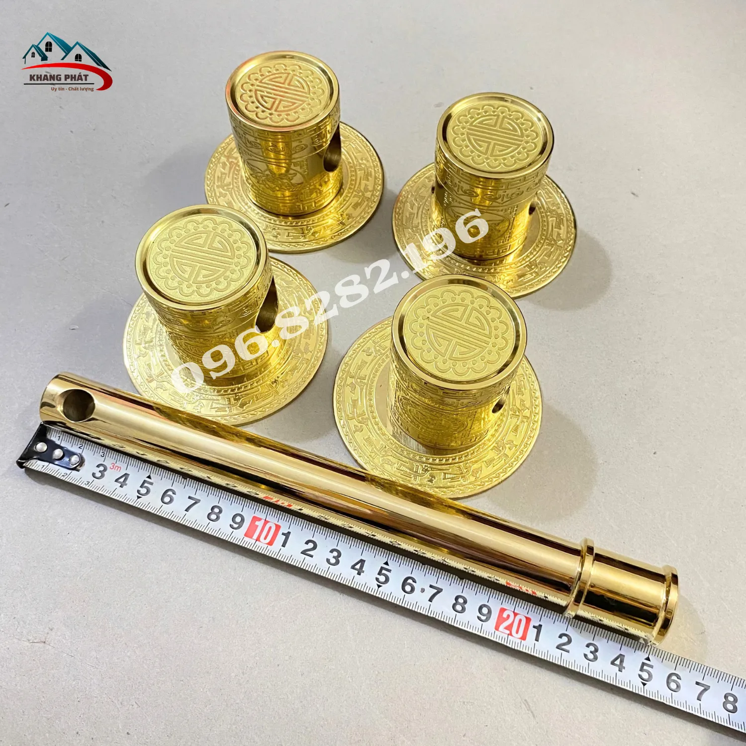 Đo chiều dài thanh then cài đồng KP-CĐHV50B