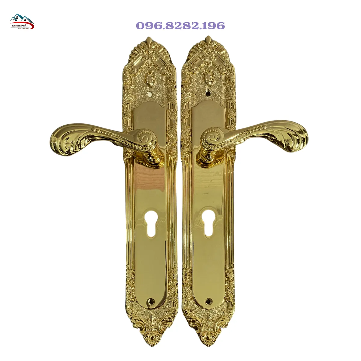 Khóa cửa chính bằng đồng dài 40cm KP1818 PVD cao cấp