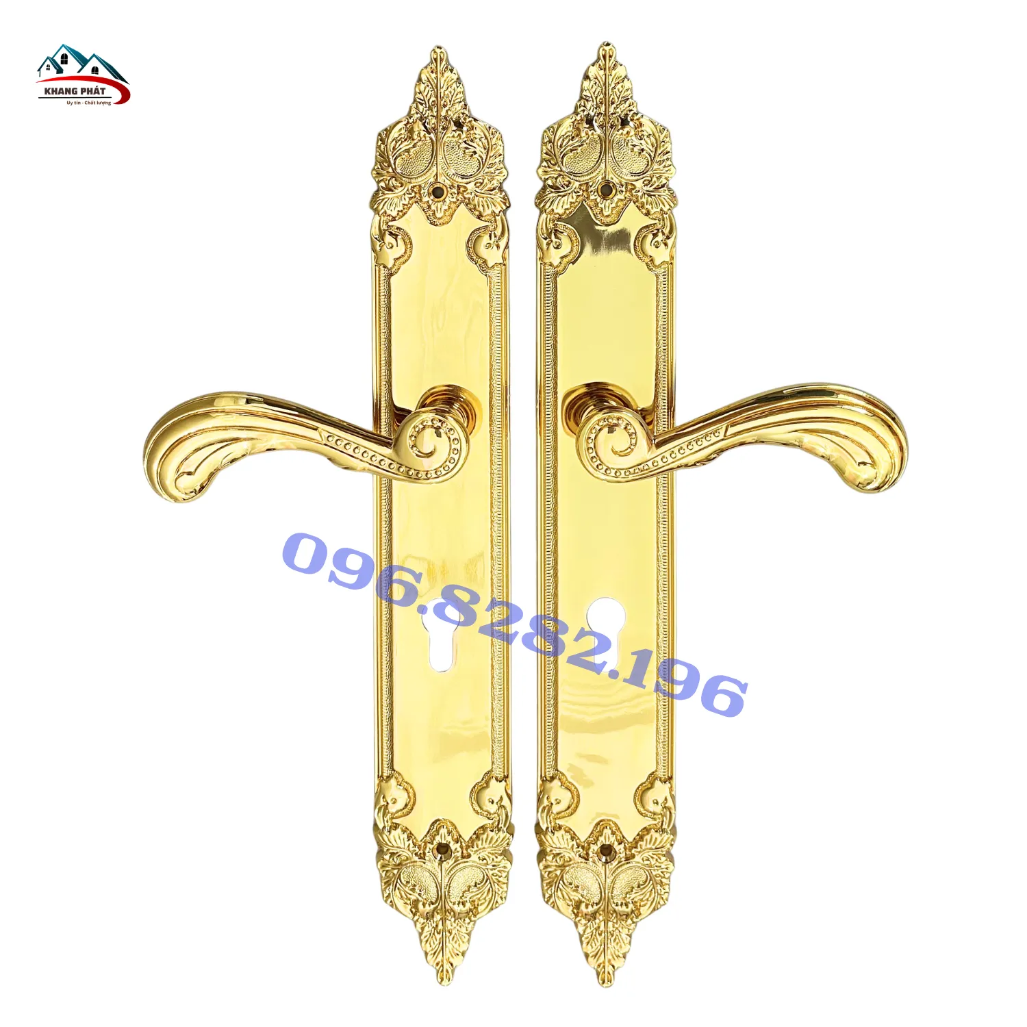 Khóa cửa chính KP6034 lắp trên cửa gỗ đại sảnh