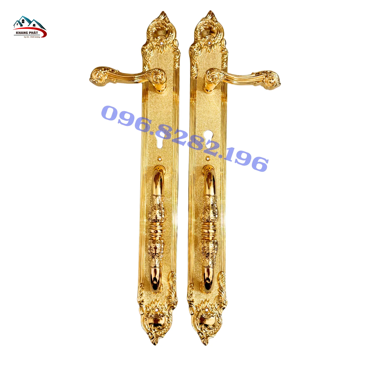 Khoá cửa đại sảnh KP6161 đồng 24K dài 60cm cao cấp