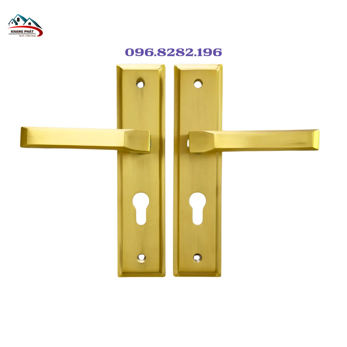 Khóa cửa gỗ bằng đồng thau 24.5cm KP2020 màu vàng đồng