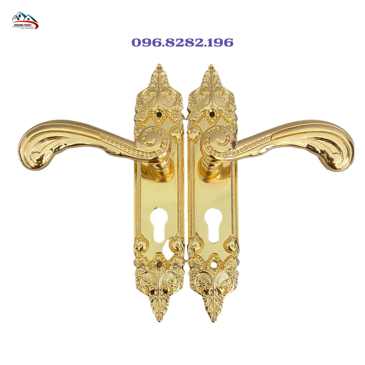 Khóa phòng bằng đồng mạ 24K KP6034 dài 24cm
