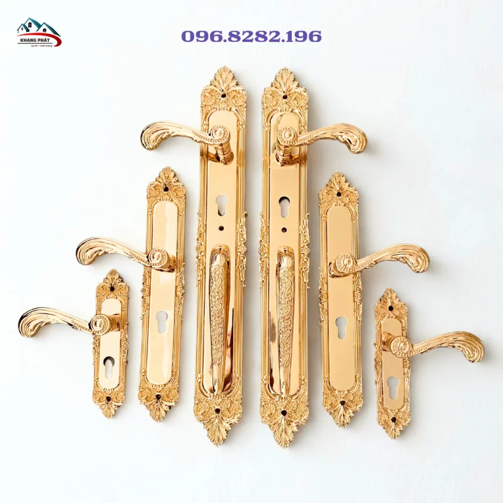 Khóa cửa đại sảnh KP1919 mạ vàng 24K chất liệu đồng thau cao cấp