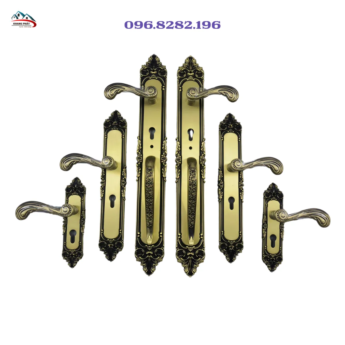 Khóa cửa đại sảnh bằng đồng KP1919-DFS thiết kế cổ điển sang trọng