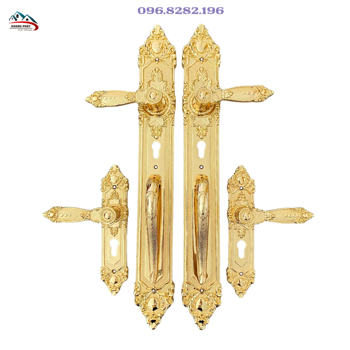 Khóa đại sảnh đồng mạ vàng 24K cao cấp