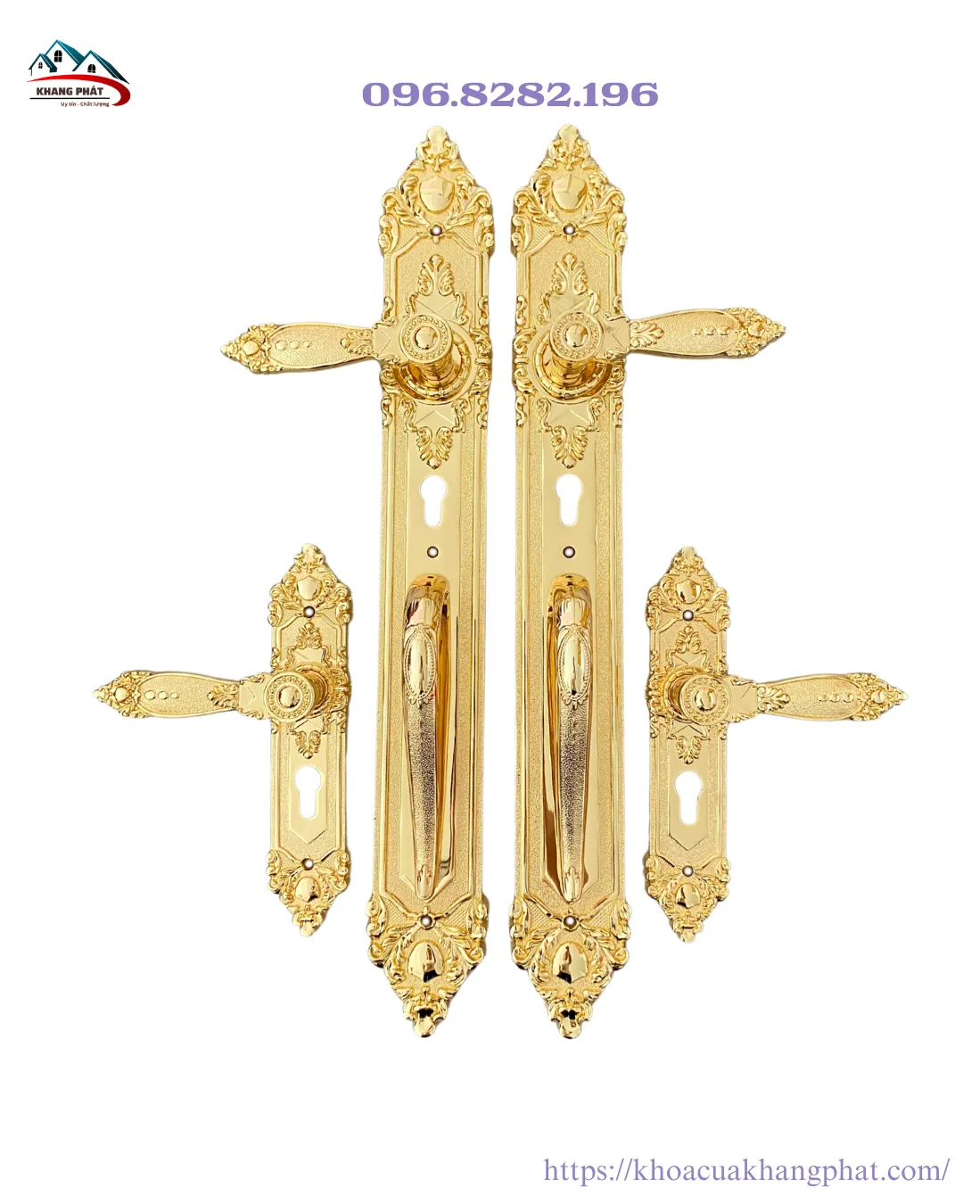 Khóa đại sảnh đồng mạ vàng 24K cao cấp
