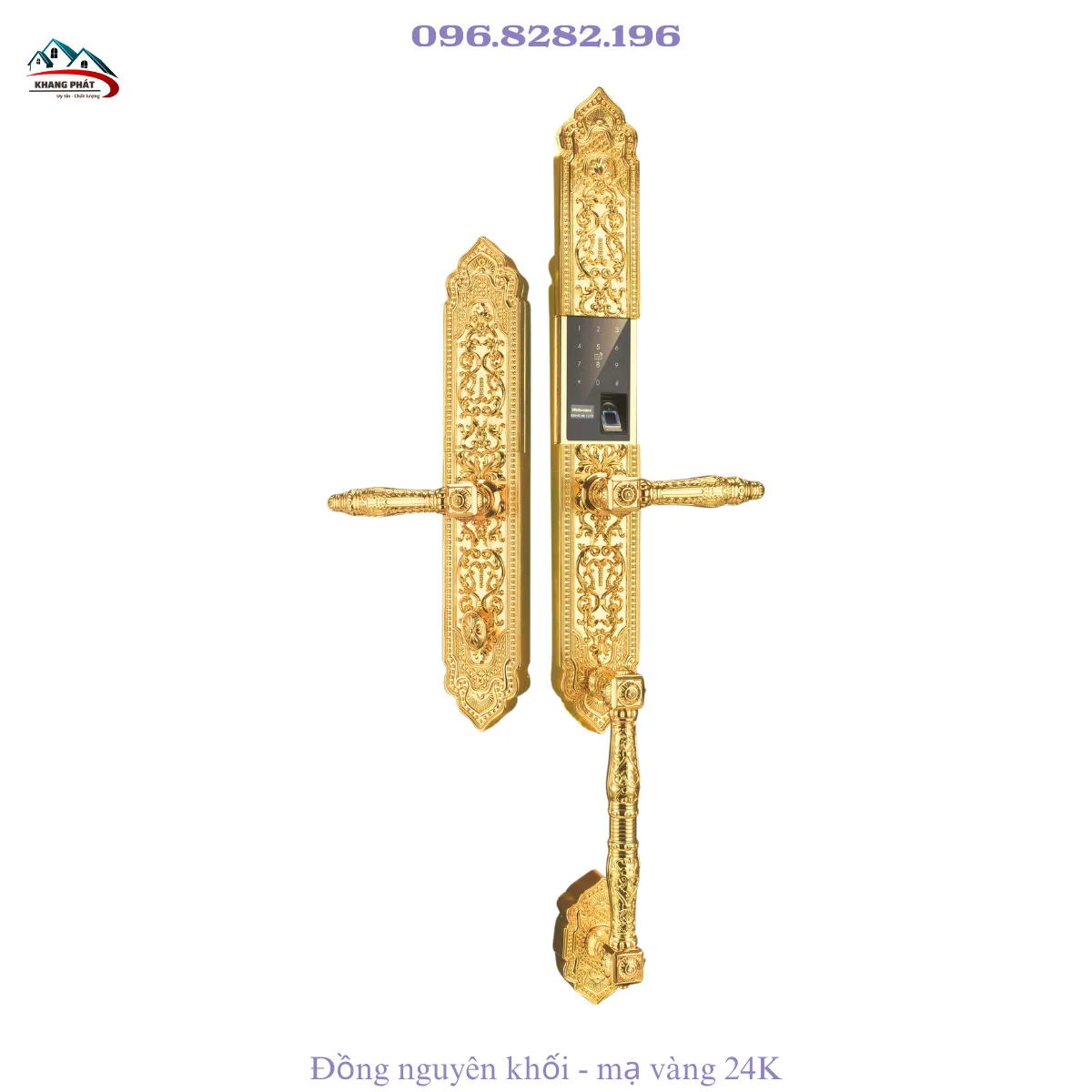 Khóa đại sảnh tân cổ điển thông minh bằng đồng KL 999 cao cấp