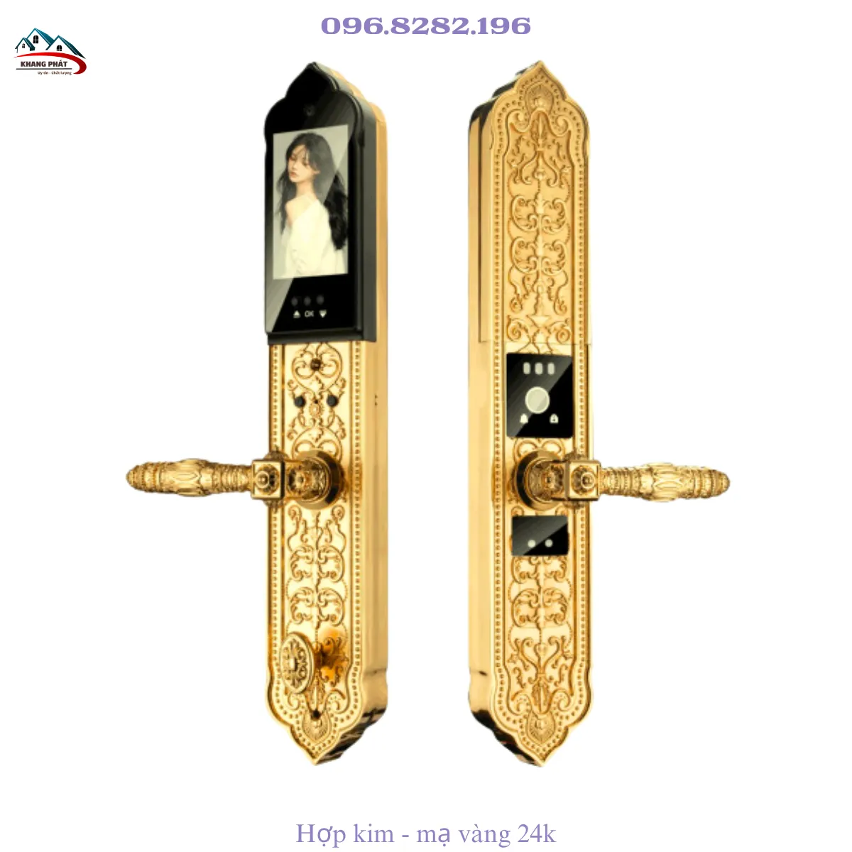 Khóa đại sảnh thông minh KL-929F Pro hợp kim mạ vàng 24K sang trọng