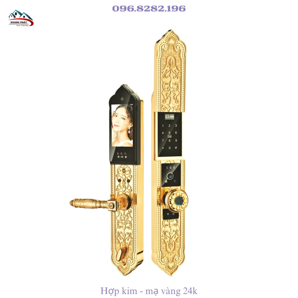Khóa đại sảnh thông minh KL-929F hợp kim mạ vàng 24K cao cấp