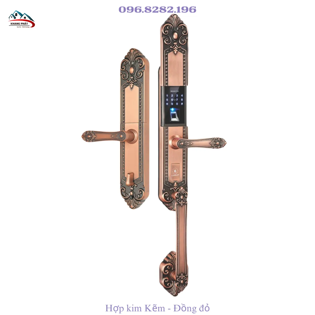Khóa đại sảnh thông minh tân cổ điển KL-979 hợp kim kẽm mạ đồng