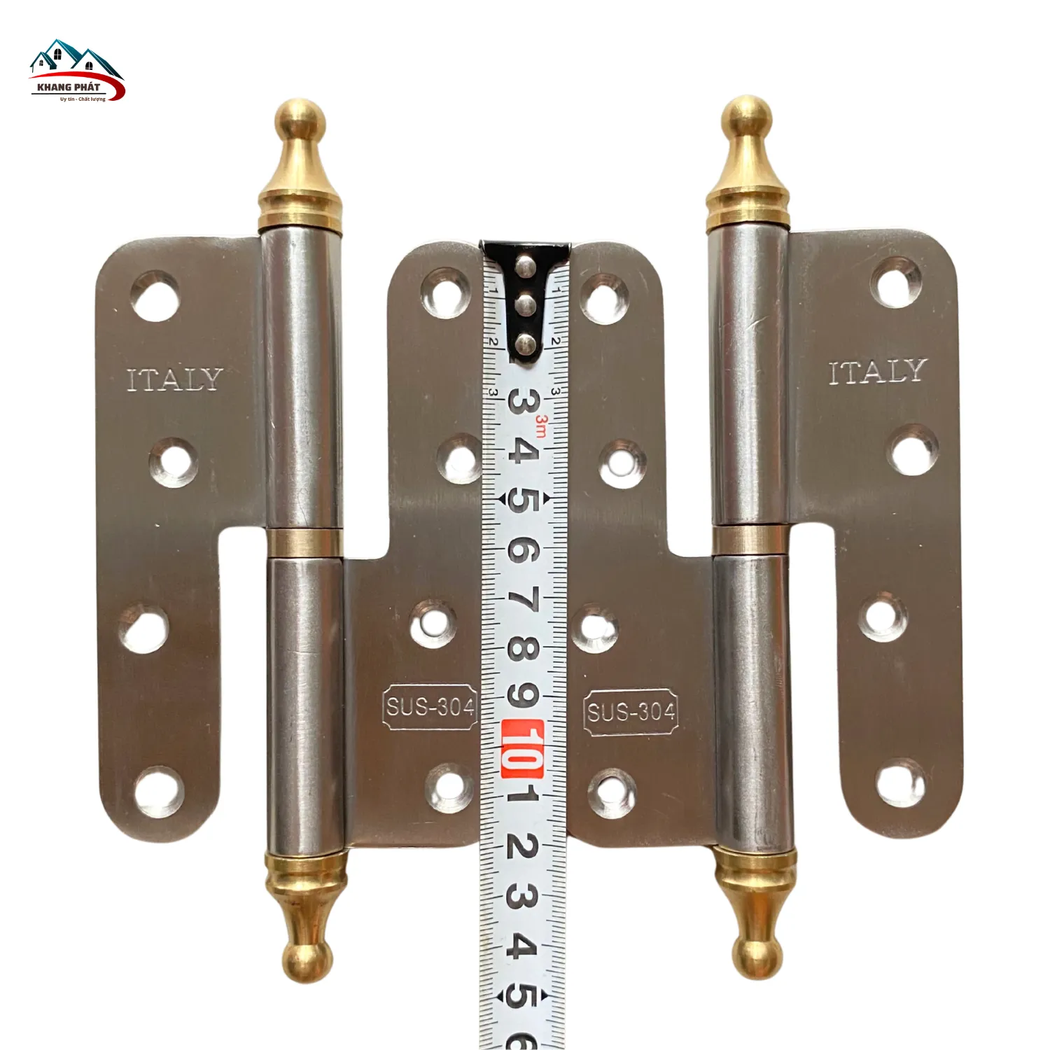 Bản lề cối N5 inox 304 chóp bi đồng dùng cho cửa gỗ nhỏ