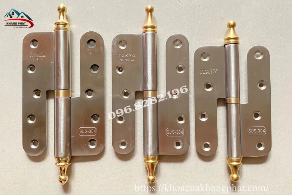Chi tiết bản lề cối inox 304 chóp bi đồng bền chắc