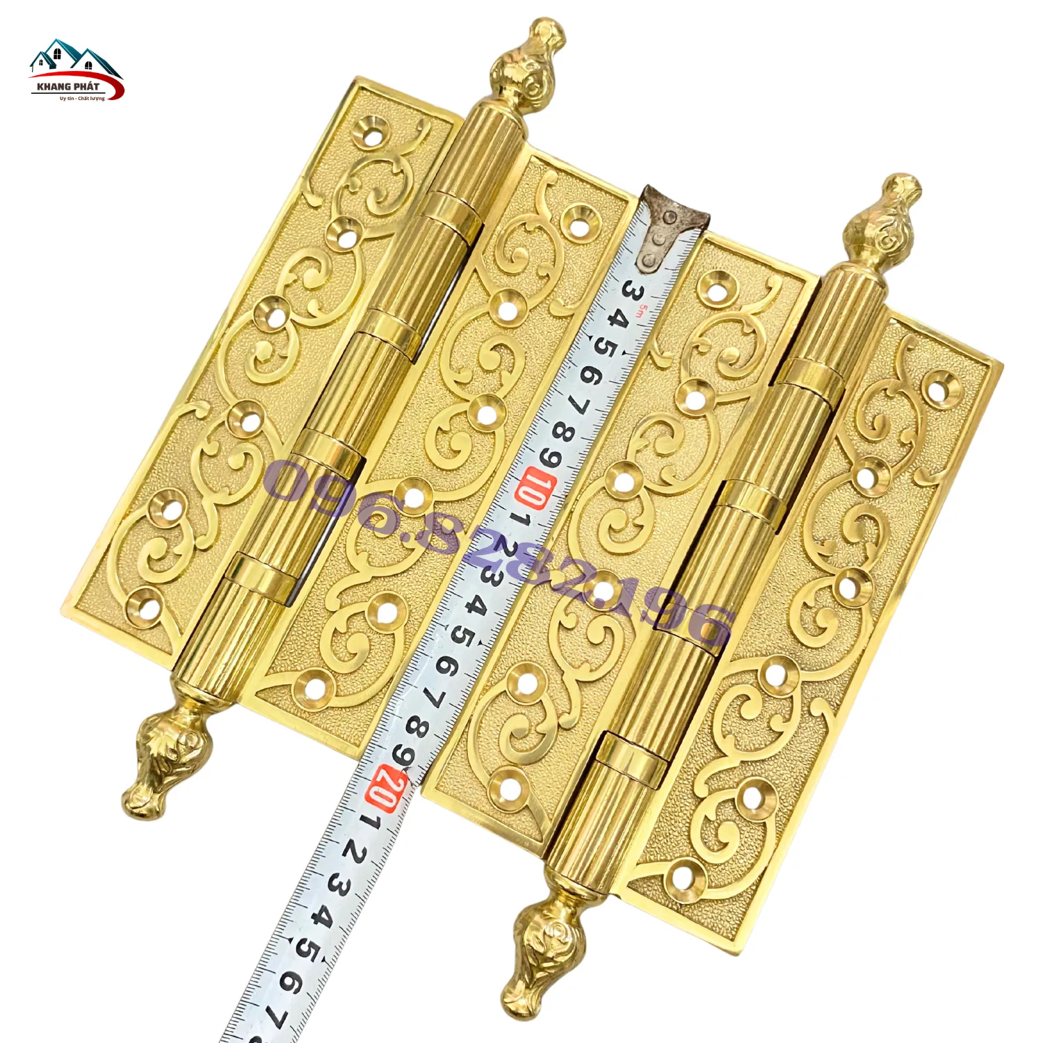 Bản lề lá đồng 20cm chóp sen cho cửa đại sảnh