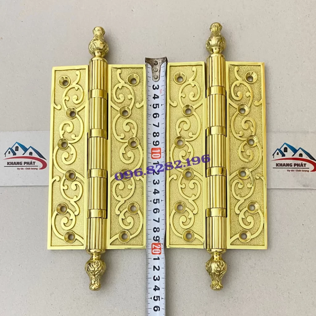 Bản lề lá đồng hoa văn dây leo dài 20cm