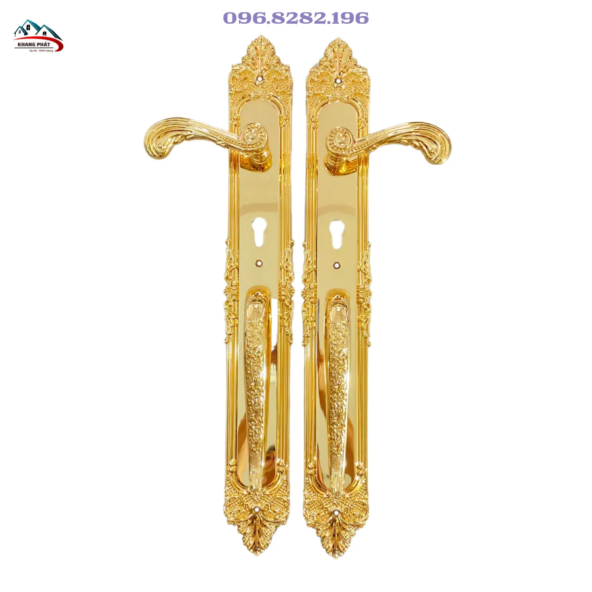 Khóa đại sảnh KP1919 mạ vàng 24K hoa văn rồng
