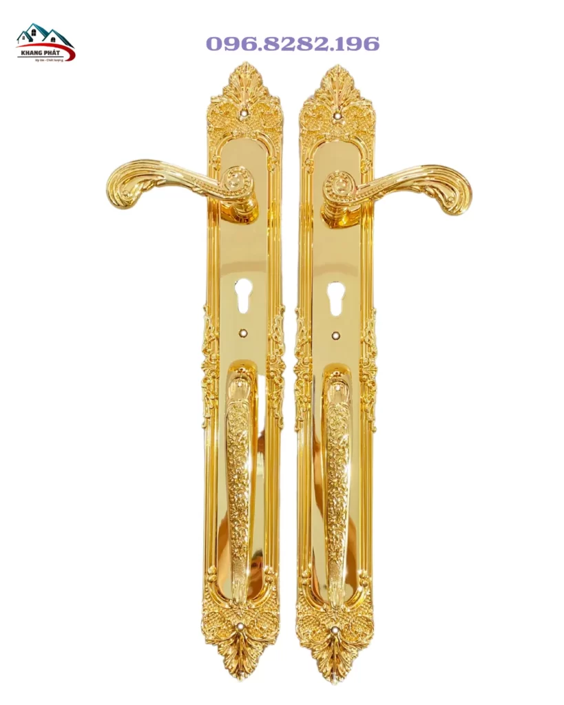Khóa đại sảnh KP1919 mạ vàng 24K hoa văn rồng