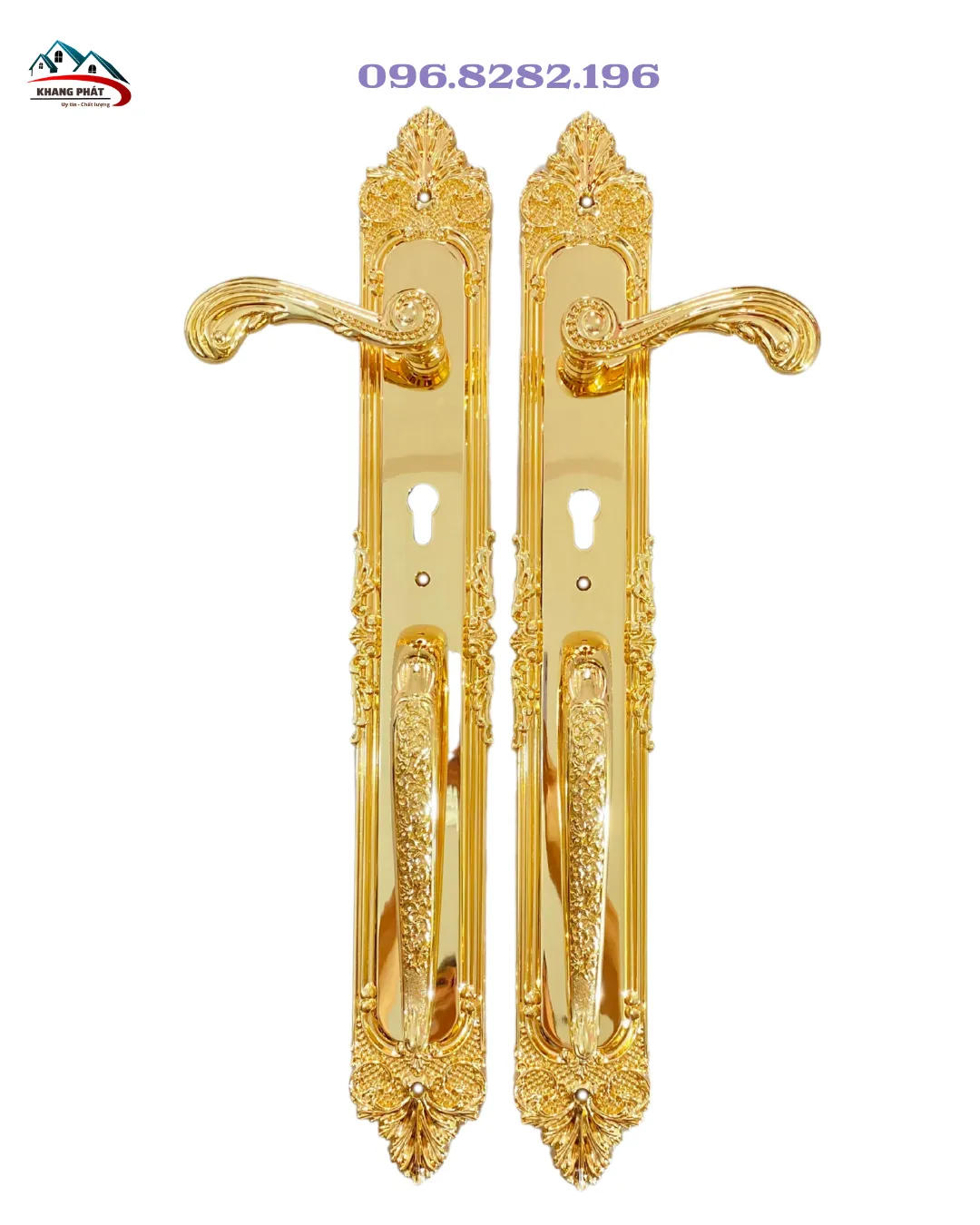 Khóa đại sảnh KP1919 mạ vàng 24K hoa văn rồng
