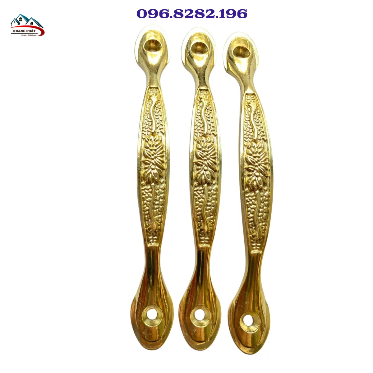 Tay kéo cửa tủ bằng đồng họa tiết hoa dây cổ điển