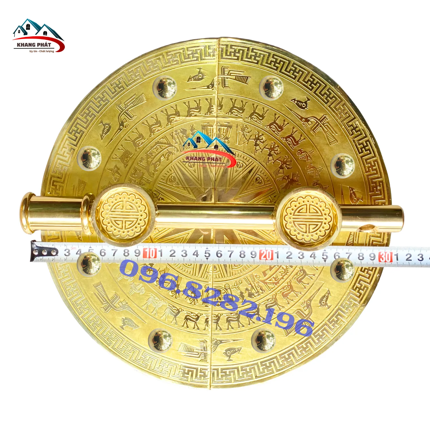 Chuỳ mâm đồng 30cm hoa văn trống đồng