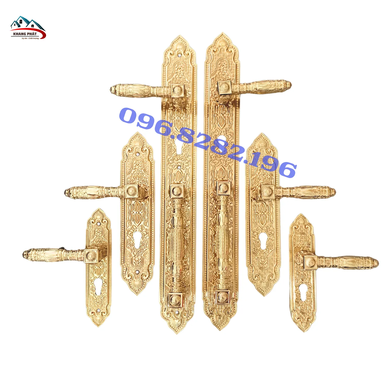 Khoá cửa bằng đồng KP999 vàng 24K cao cấp
