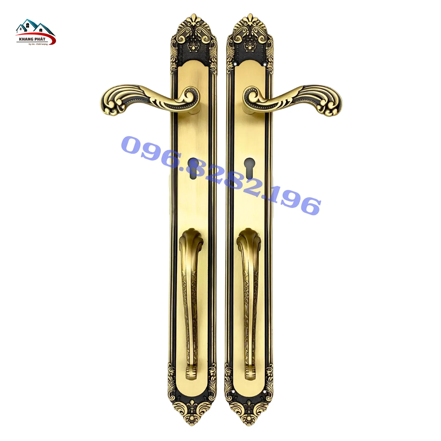 Khóa cửa đại sảnh KP3232DFS Đồng Đen Dài 60cm