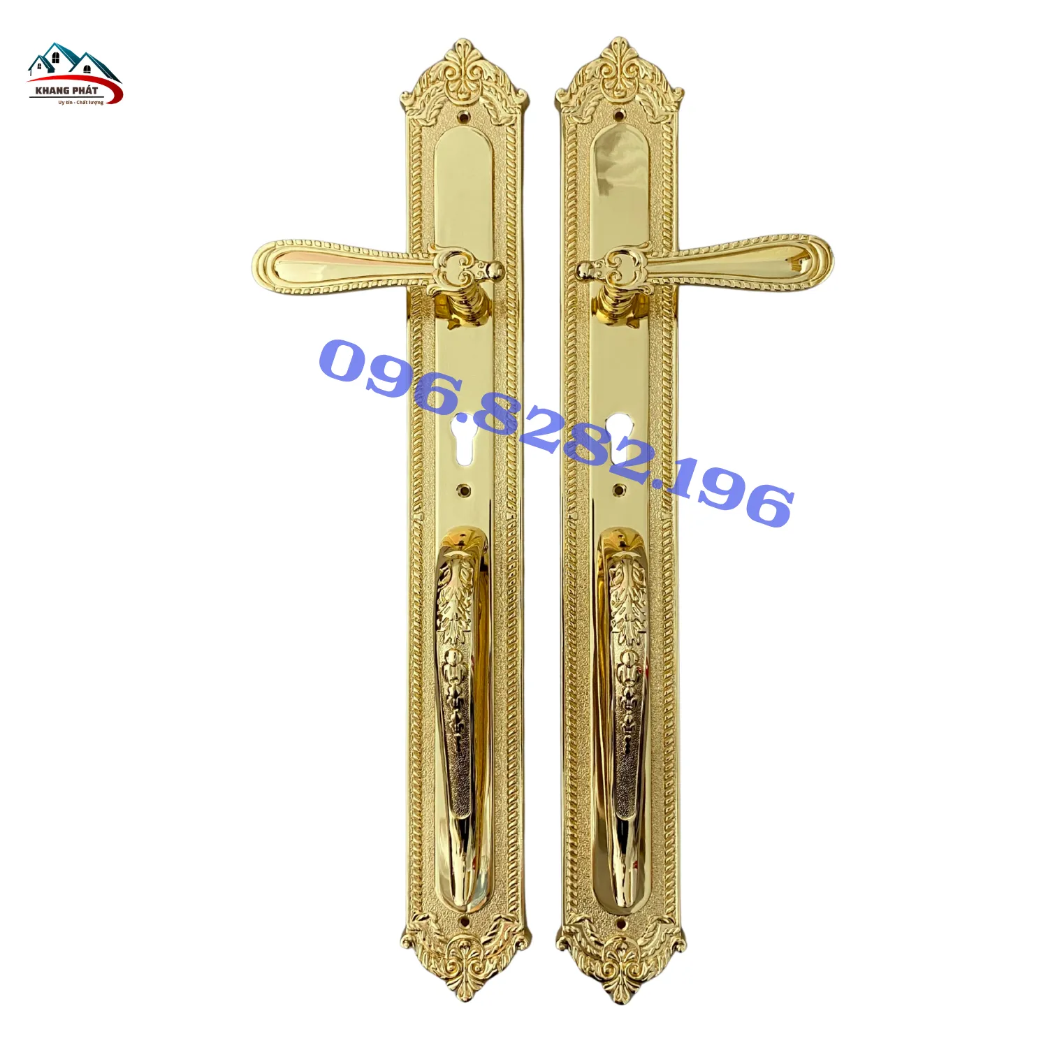 Khoá cửa đại sảnh KP666 đồng vàng 24K dài 60cm