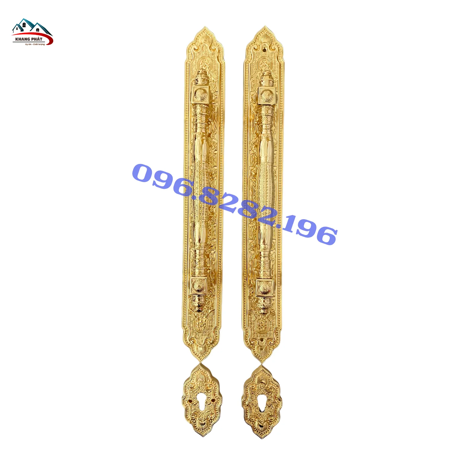 Tay kéo khoá cửa đại sảnh KP999F mạ vàng 24K