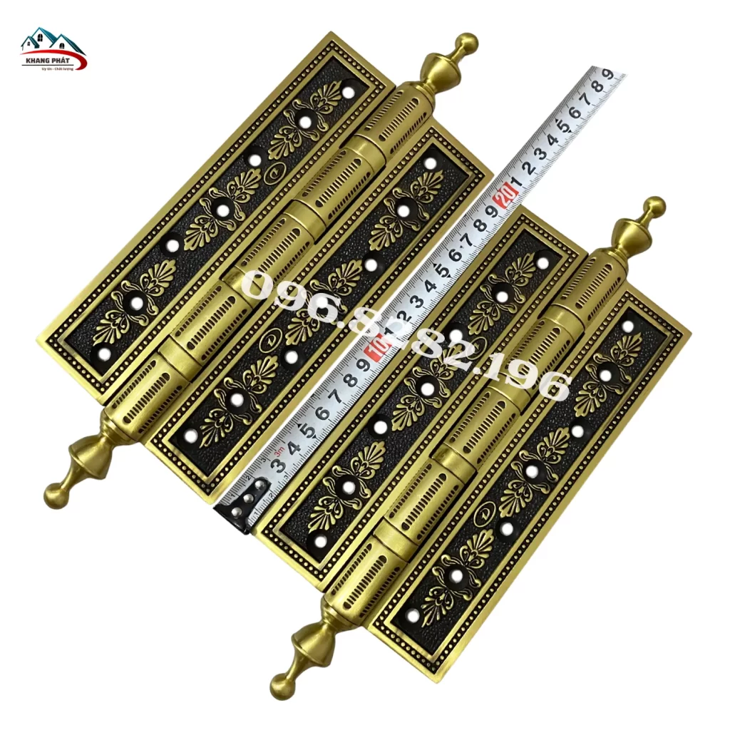 bản lề cửa gỗ 20cm hoa văn màu rêu cổ điển