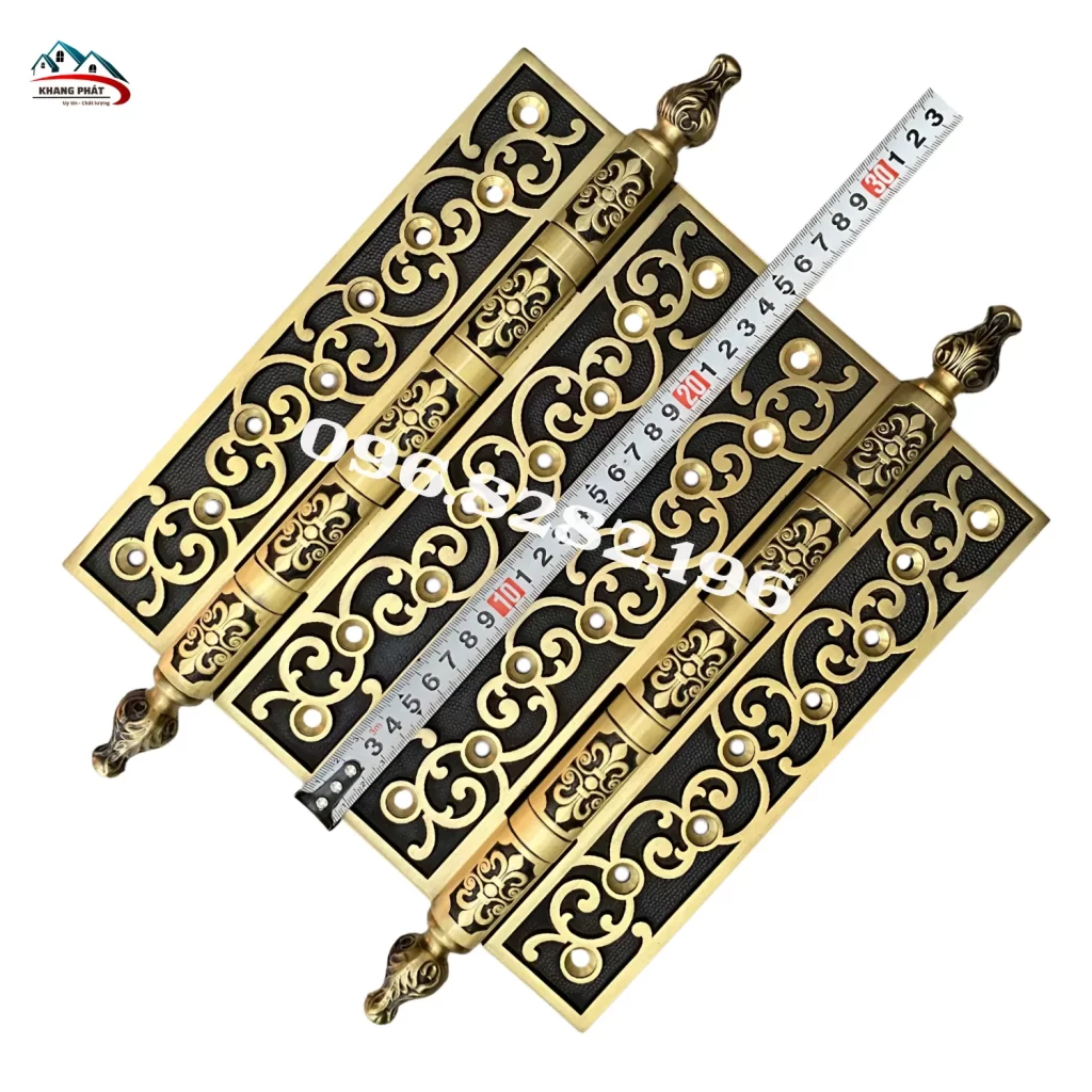 bản lề đồng thau kp-ldr125 hoa văn màu rêu cổ