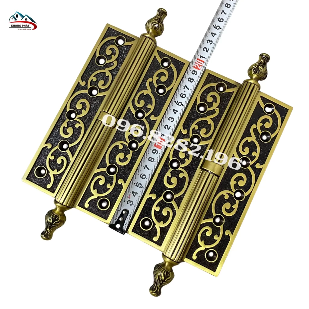 Bản lề cối đồng KP-LĐR220C dài 20cm hoa dây màu rêu